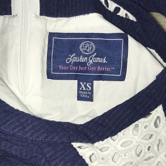 Lauren James Navy Cassidy Swing Tank Seersucker - Picture 4 of 7